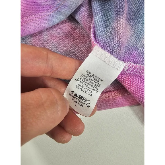 NWT botique Giddy up glamor size large L tie dye pink v neck short sleeve - Picture 5 of 8